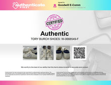 Load image into Gallery viewer, Authentic Tory Burch Womens White Blue Lace-Up Sneaker Shoes Size 9M Damaged
