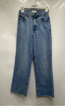 Load image into Gallery viewer, Zara Womens Blue Raw Hem Stretch Denim Straight Leg Jeans Pants Size 2
