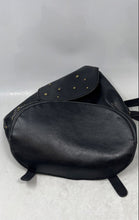 Load image into Gallery viewer, Nine West Womens Black Leather Studded Inner Pocket Zipper Sling Bag
