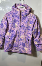 Load image into Gallery viewer, Columbia Girls Purple Floral Full-Zip Interchange Hooded Ski Jacket Size Medium
