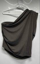 Load image into Gallery viewer, Zara Womens Gray One-Shoulder Asymmetrical Draped Blouse Top Size Small
