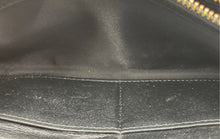 Load image into Gallery viewer, Authentic Tory Burch Womens Black Leather Continental Zip-Around Wallet Stained
