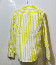 Load image into Gallery viewer, Express Womens Yellow White Striped Long Sleeve Button-Up Shirt Size Small
