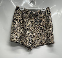 Load image into Gallery viewer, Zara Womens Brown Animal Print Flat Front Slash Pockets Chino Shorts Size Small
