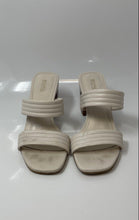 Load image into Gallery viewer, Michael Kors Womens White &amp; Brown Block Low Heel Slide Sandals Size 7M
