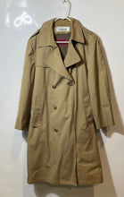 Load image into Gallery viewer, Gleneagles Womens Khaki Double-Breasted Long Sleeve Pockets Trench Coat Size 40S
