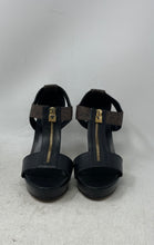 Load image into Gallery viewer, Michael Kors Womens Brown Black Berkley T-Strap Platform Sandals Size 7.5M
