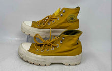 Load image into Gallery viewer, Converse Womens Yellow Leather Lace-Up Platform Ankle Boots Size 6
