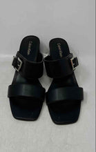 Load image into Gallery viewer, Calvin Klein Womens Averie Black Leather Open Toe Slide Sandals Size 11M
