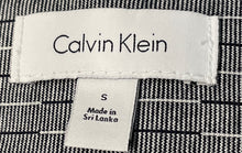 Load image into Gallery viewer, Calvin Klein Mens Gray Collared Long Sleeve Button-Up Shirt Size Small
