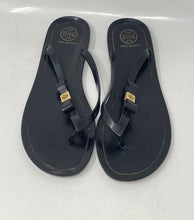 Load image into Gallery viewer, Authentic Tory Burch Womens Black Plastic Flip-Flop Sandals No Size Length 11''
