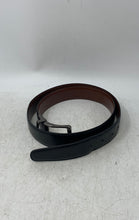 Load image into Gallery viewer, Perry Ellis Mens Black Faux Leather Adjustable Dress Belt Size 36/90
