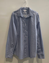 Load image into Gallery viewer, Calvin Klein Mens Blue Check Infinite Cool Non-Iron Button-Up Shirt Size Large
