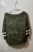 Load image into Gallery viewer, Express Womens Green Camouflage Off-The-Shoulder Pullover Sweater Size Medium
