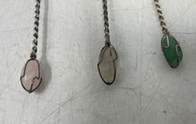 Load image into Gallery viewer, Lot Of 6 Pcs Silver-Tone Polished Stone Twisted Wire Mini Spoons With Box
