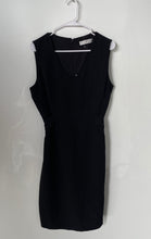 Load image into Gallery viewer, Kasper Womens Black Sleeveless Back Zip V-Neck Sheath Dress No Size
