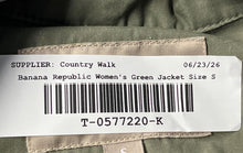 Load image into Gallery viewer, Banana Republic Womens Green Long Sleeve Full-Zip Military Jacket Size S
