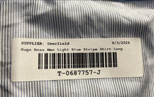 Load image into Gallery viewer, Hugo Boss Mens Light Blue Striped Fitted Long Sleeve Button-Up Shirt Size L
