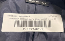 Load image into Gallery viewer, Bergdorf Goodman Mens Black Notch Lapel Two-Button Blazer Jacket Size 42

