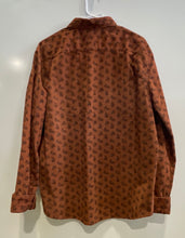 Load image into Gallery viewer, Express Mens Brown Floral Long Sleeve Collared Button-Up Shirt Size Large
