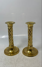 Load image into Gallery viewer, Gold-Tone Brass Vintage Style Twisted Design Pair Of Candlestick Holder

