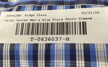 Load image into Gallery viewer, Ralph Lauren Mens Blue Plaid Print Collared Short-Sleeve Button-Up Shirt Size L
