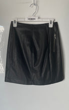 Load image into Gallery viewer, Express Womens Black Faux Leather Front Asymmetrical Zipper Mini Skirt Size 4
