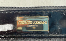 Load image into Gallery viewer, Giorgio Armani Womens Black Sequin Patent Pockets Cosmetic Clutch Bag Stained
