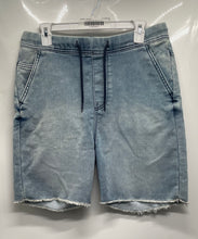 Load image into Gallery viewer, Zara Womens Blue Denim Slash Pocket Drawstring Waist Raw Hem Cut-Off Shorts Sz M
