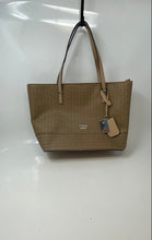 Load image into Gallery viewer, Guess Womens Brown Monogram Faux Leather Double Handle Zip Top Tote Bag
