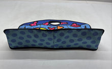 Load image into Gallery viewer, Romero Britto Womens Blue Multicolor Deeply In Love Graphic Print Tote Handbag
