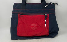 Load image into Gallery viewer, Kipling Womens Red Black Double Handle Inner Pockets Zip Top Lined Tote Bag
