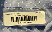 Load image into Gallery viewer, Zara Womens Blue White Swiss Dot Long Sleeve Regular Fit Button-Up Shirt Size M
