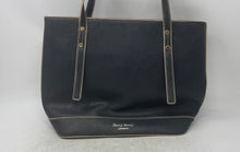 Load image into Gallery viewer, Darcy Marky Womens Black Leather Stitching Double Handle Shoulder Tote Purse
