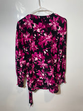 Load image into Gallery viewer, Anne Klein Womens Multicolor Floral V-Neck Wrap Blouse Top Size Medium
