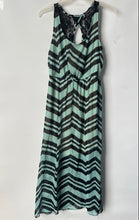 Load image into Gallery viewer, Forever 21 Womens Black Green Chevron Sleeveless Round Neck A-Line Dress Size 1X
