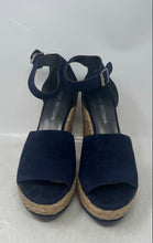 Load image into Gallery viewer, Stuart Weitzman Womens Sohogal Blue Beige Wedge Espadrille Sandals Size 10.5M
