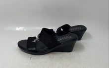 Load image into Gallery viewer, Italian Shoemakers Womens Black Slip-On Wedge Heel Slide Sandals Size 8
