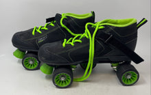 Load image into Gallery viewer, Pacer Mens GTX 500 Black Green Lace-Up Quad Roller Skates No Size Worn

