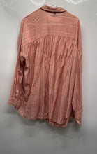 Load image into Gallery viewer, Express Womens Peach Striped Print Long Sleeve Boyfriend Button-Up Shirt Size XL
