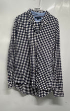 Load image into Gallery viewer, Tommy Hilfiger Mens Blue White Check Pockets Long Sleeve Button-Up Shirt Size XL
