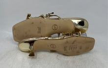 Load image into Gallery viewer, Michael Kors Womens Darrington Gold-Tone Slip-On Kitten Strappy Heels Size 8M

