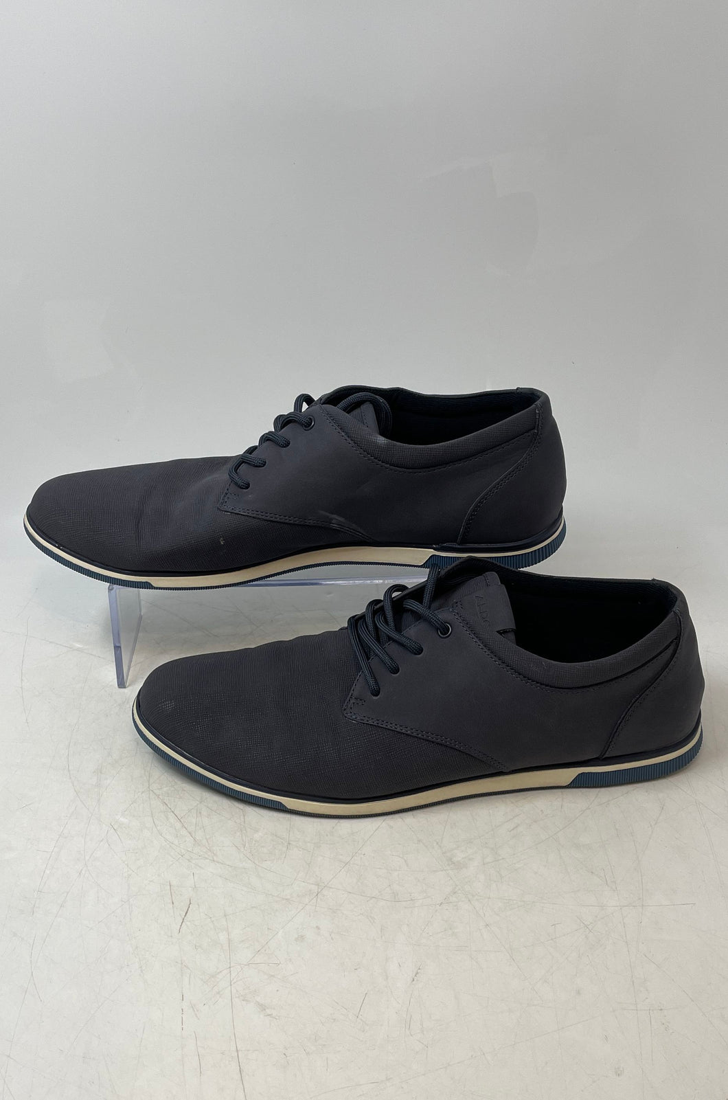 Aldo Mens Heron Blue Round Toe Low Top Lace-Up Oxford Shoes Size 9.5