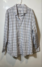 Load image into Gallery viewer, Calvin Klein Mens Gray Plaid Print Collared Long Sleeve Dress Shirt Size XL
