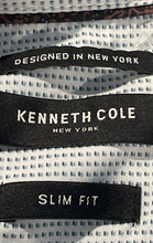 Load image into Gallery viewer, Kenneth Cole Mens Charcoal Dark Gray Printed Slim Fit Button-Up Shirt Size M
