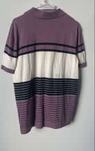 Load image into Gallery viewer, Express Mens Multicolor Striped Cotton Short Sleeve Collared Polo Shirt Size L
