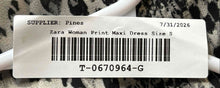 Load image into Gallery viewer, Zara Womens Black White Animal Print Spaghetti Strap Backless Maxi Dress Size S
