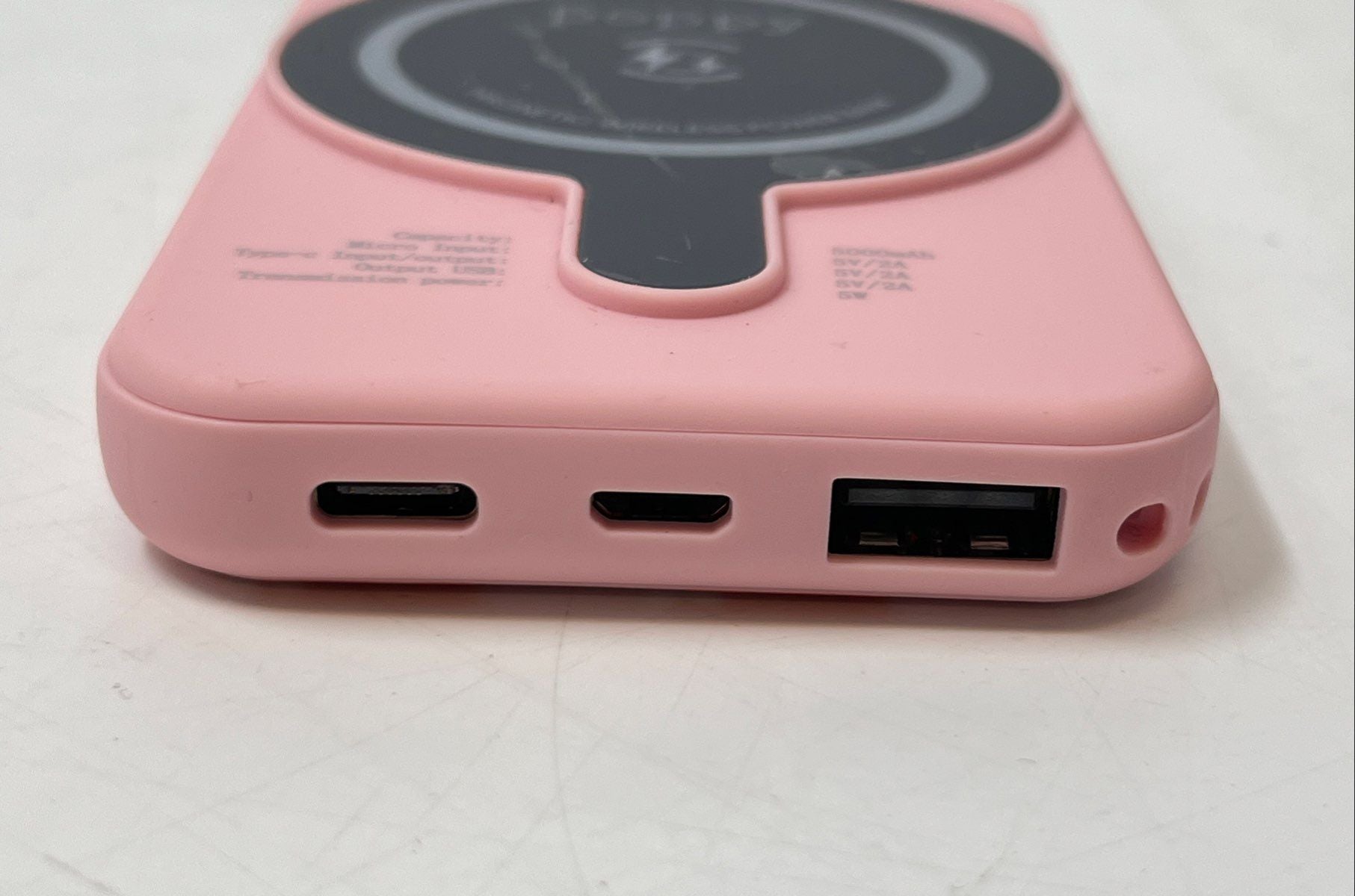 XO Poppy Pink 5000mAh Fast Charging Magnetic Wireless Power Bank Not T ...