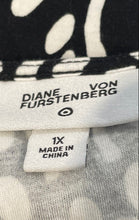 Load image into Gallery viewer, Diane Von Furstenberg Womens Black White Sea Spots Long Sleeve Wrap Dress Sz 1X
