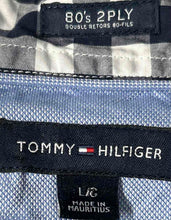 Load image into Gallery viewer, Tommy Hilfiger Mens White Blue Gingham Cotton Long Sleeve Button-Up Shirt Size L
